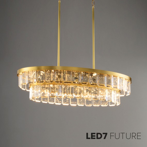 Loft Industry Modern - Wow Oval 2Row Chandelier